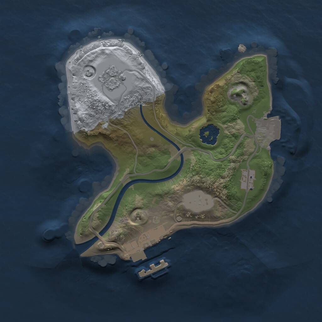 Rust Map: Procedural Map, Size: 1600, Seed: 1336, 3 Monuments