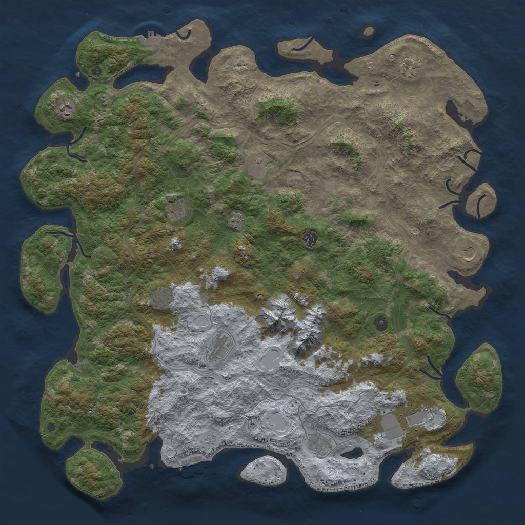 Rust Map: Procedural Map, Size: 5400, Seed: 138212325, 20 Monuments