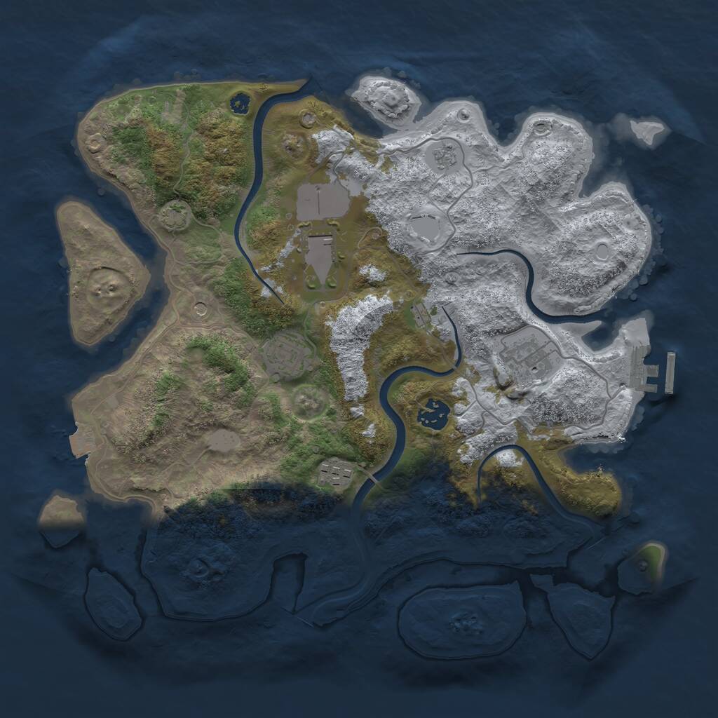 Rust Map: Procedural Map, Size: 3500, Seed: 1111155555, 10 Monuments