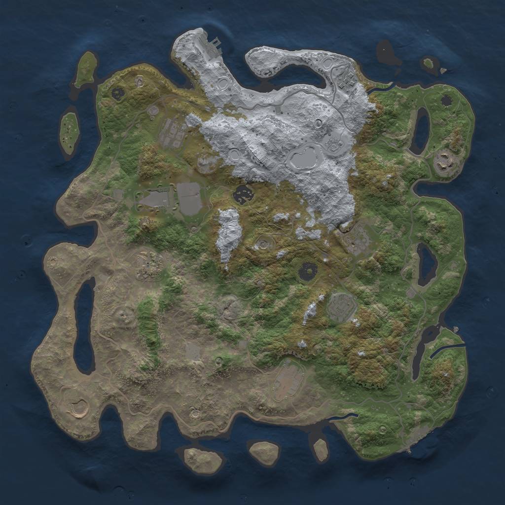 Rust Map: Procedural Map, Size: 4000, Seed: 12529028, 19 Monuments