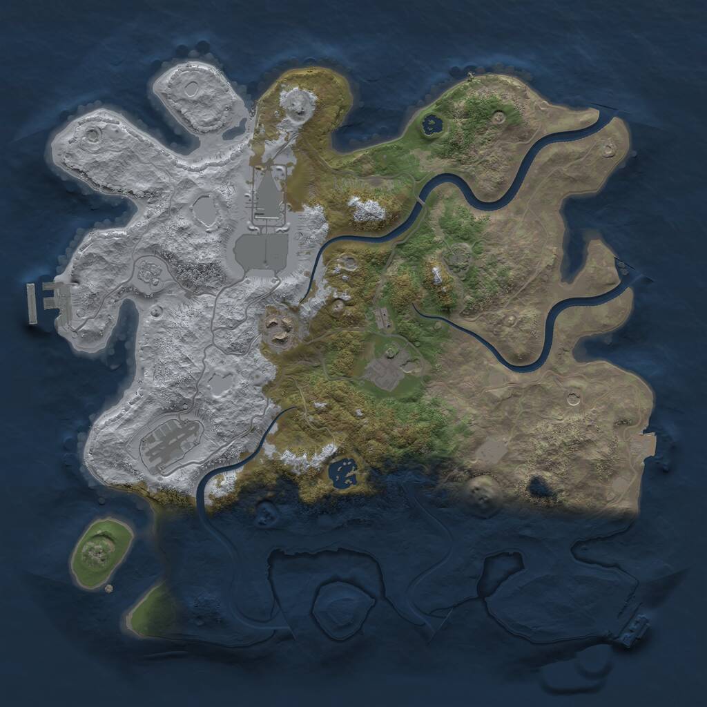 Rust Map: Procedural Map, Size: 3500, Seed: 44260839, 11 Monuments