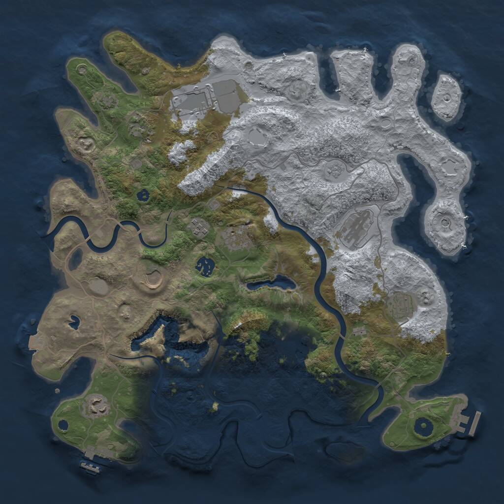 Rust Map: Procedural Map, Size: 4000, Seed: 4522, 16 Monuments