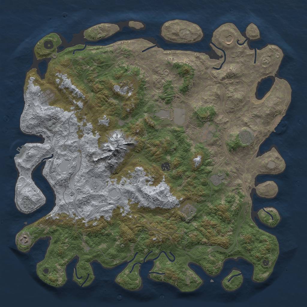 Rust Map: Procedural Map, Size: 5000, Seed: 90207441, 20 Monuments