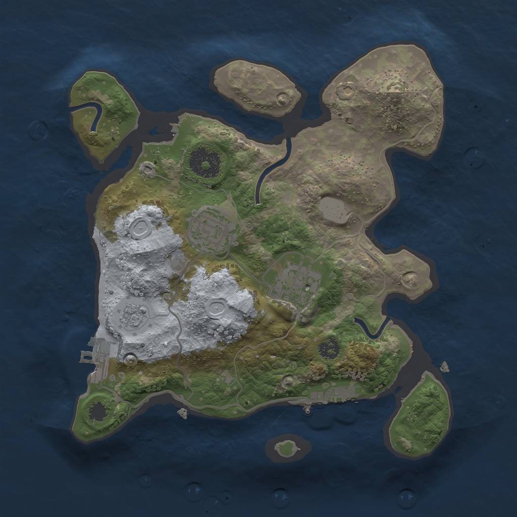 Rust Map: Procedural Map, Size: 2500, Seed: 51185832, 10 Monuments