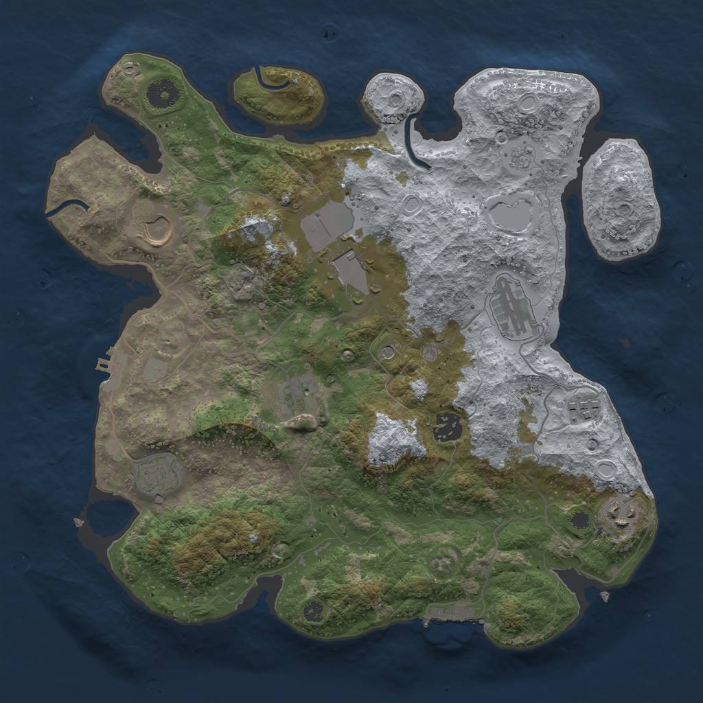 Rust Map: Procedural Map, Size: 3500, Seed: 31066896, 17 Monuments