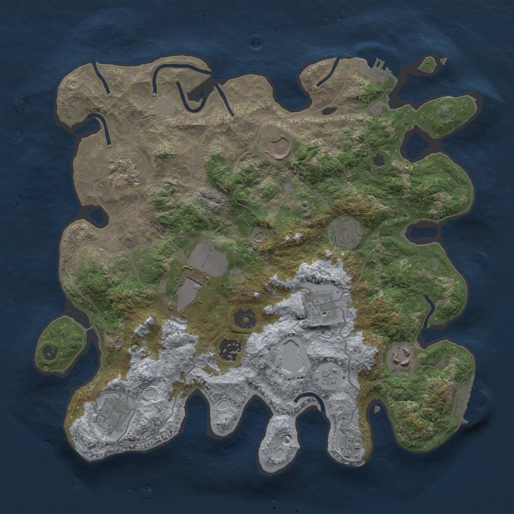 Rust Map: Procedural Map, Size: 3500, Seed: 94031204, 18 Monuments
