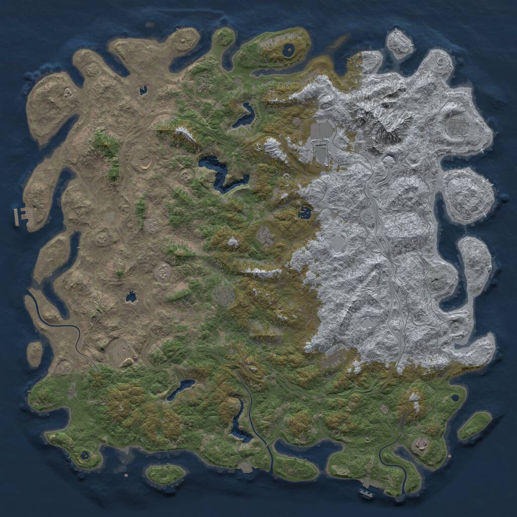 Rust Map: Procedural Map, Size: 6000, Seed: 58582641, 17 Monuments