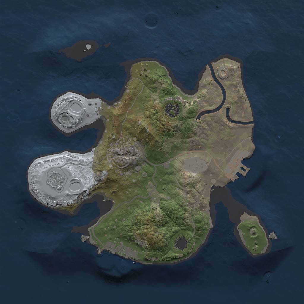 Rust Map: Procedural Map, Size: 2000, Seed: 46834625, 8 Monuments