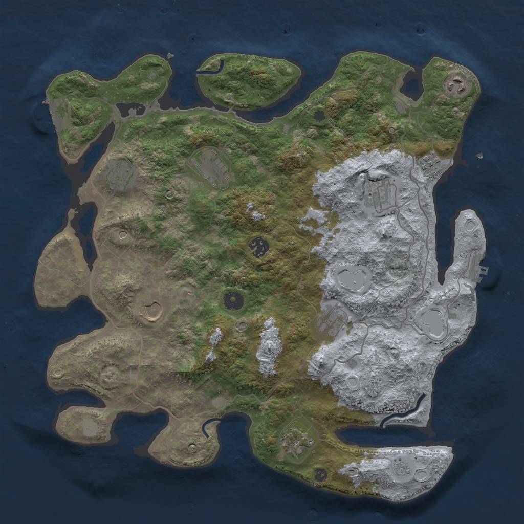 Rust Map: Procedural Map, Size: 4000, Seed: 1067812475, 18 Monuments