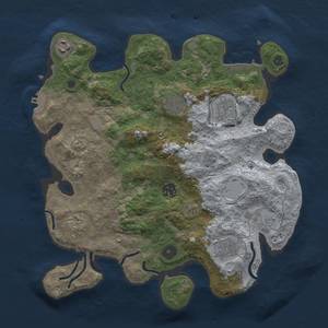 Thumbnail Rust Map: Procedural Map, Size: 3400, Seed: 832952960, 16 Monuments