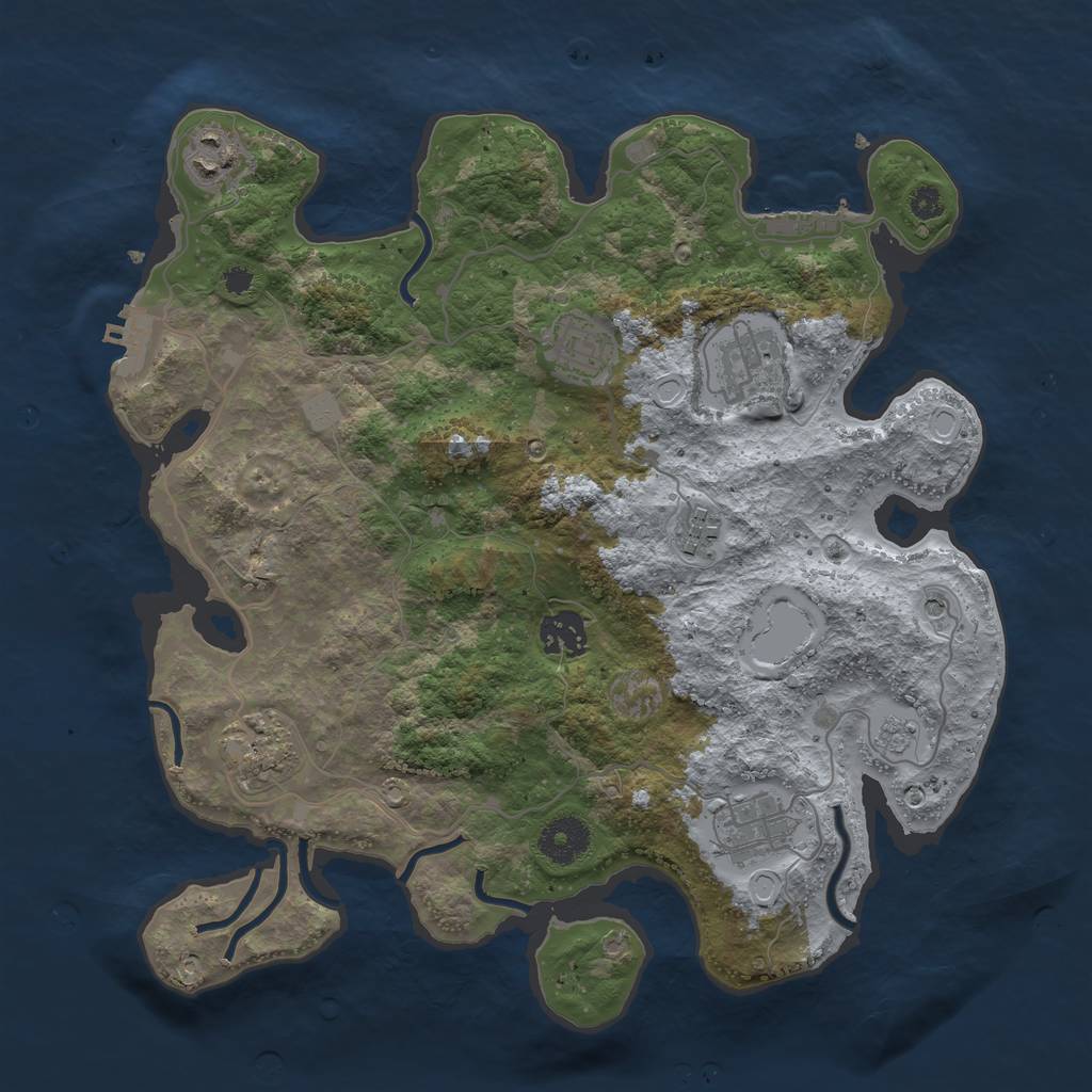 Rust Map: Procedural Map, Size: 3400, Seed: 832952960, 16 Monuments