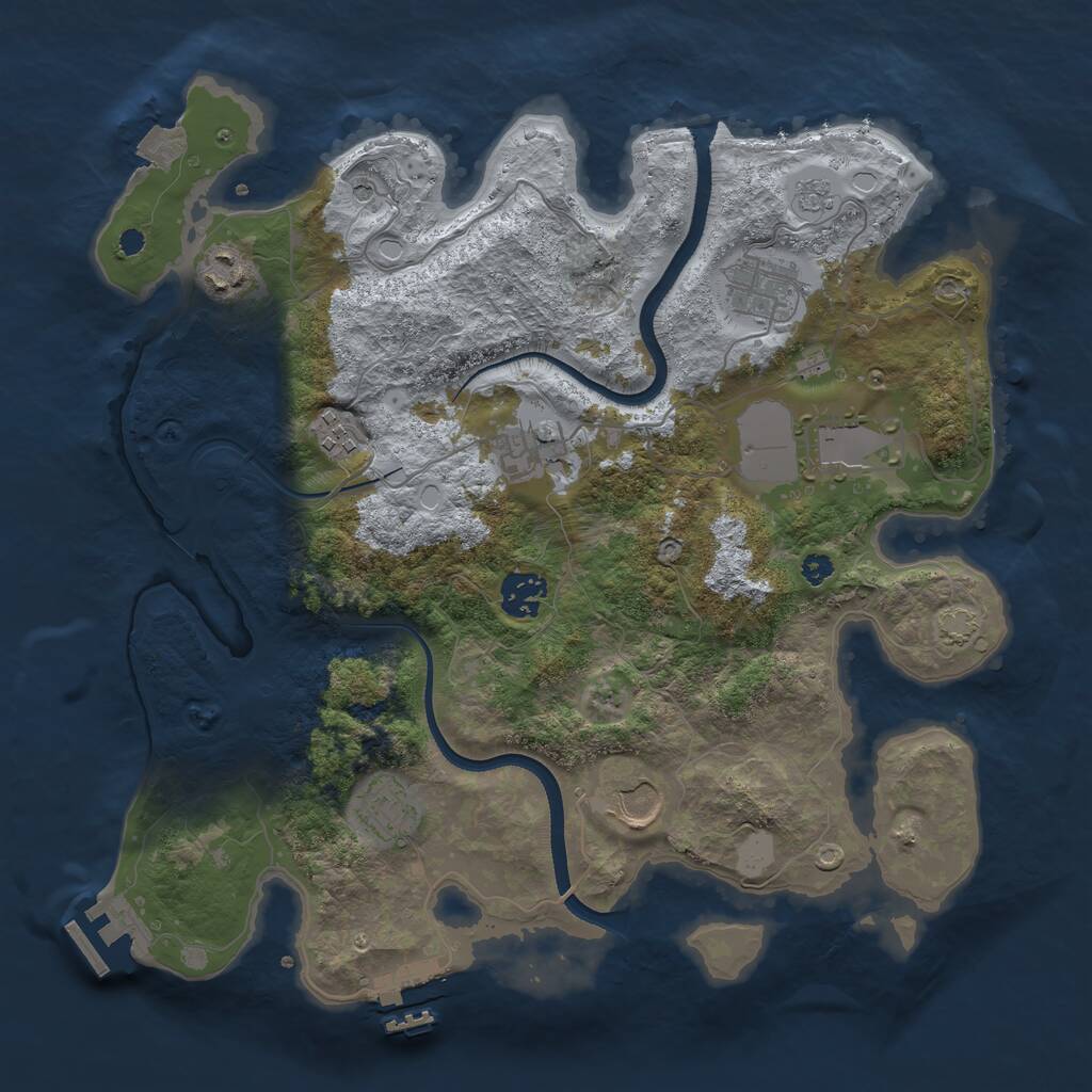 Rust Map: Procedural Map, Size: 3500, Seed: 107384825, 14 Monuments