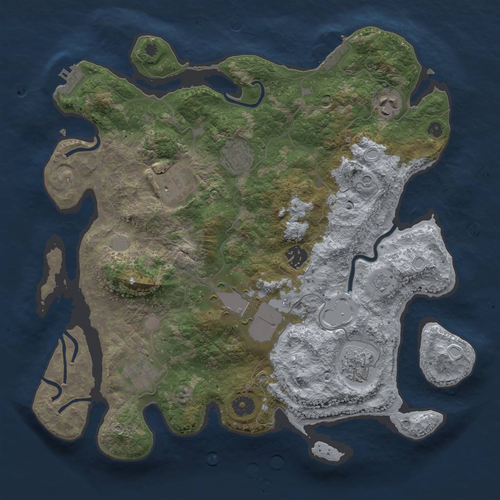 Rust Map: Procedural Map, Size: 3500, Seed: 50732150, 16 Monuments