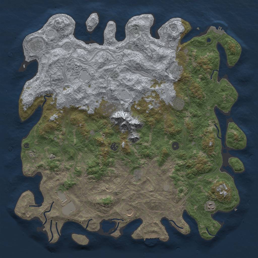 Rust Map: Procedural Map, Size: 5000, Seed: 805276885, 20 Monuments
