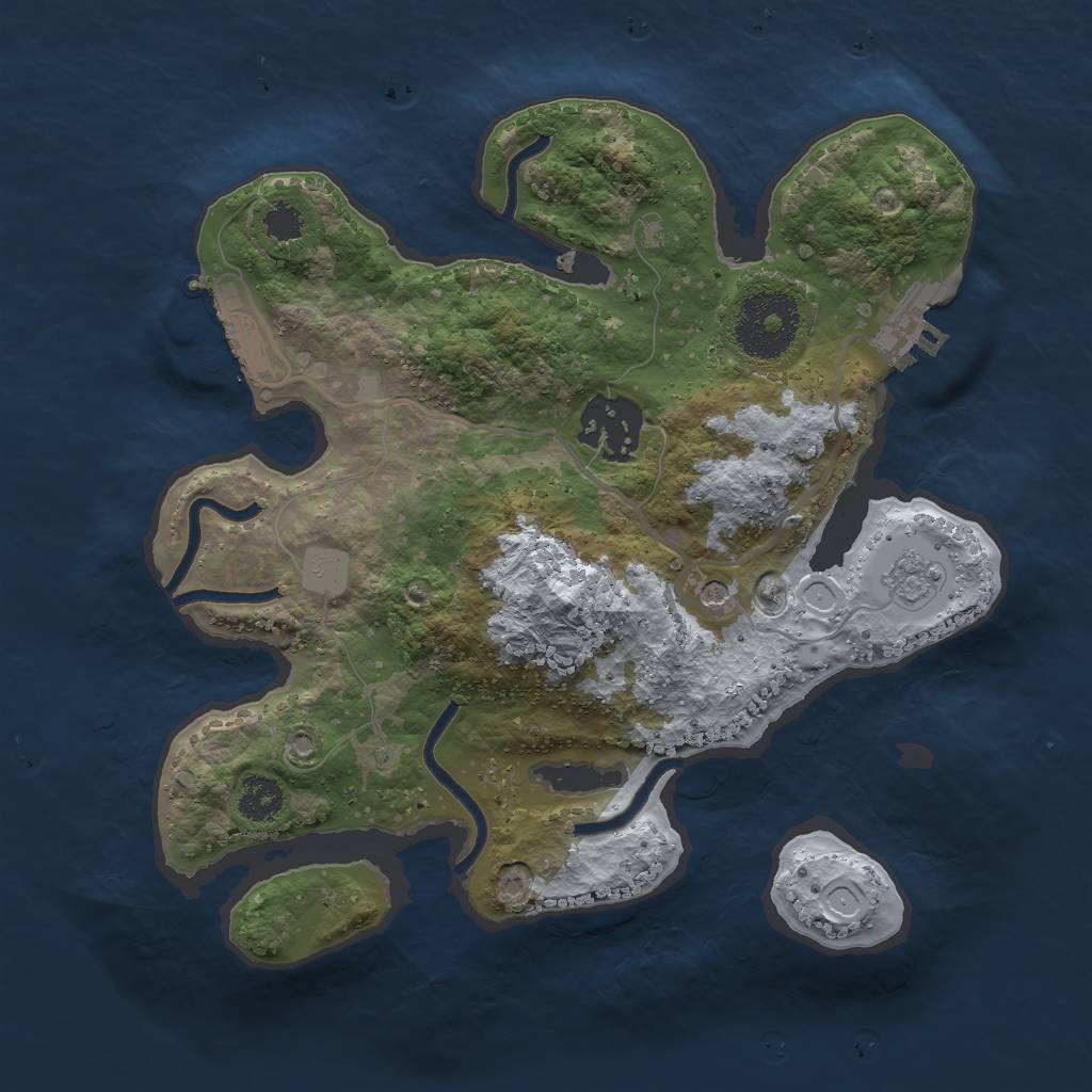 Rust Map: Procedural Map, Size: 2500, Seed: 106123414, 10 Monuments
