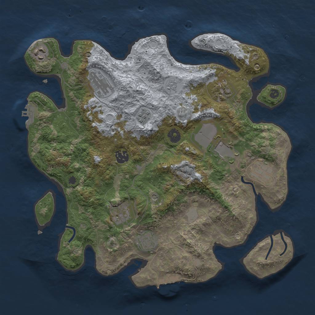 Rust Map: Procedural Map, Size: 3500, Seed: 50965136, 18 Monuments