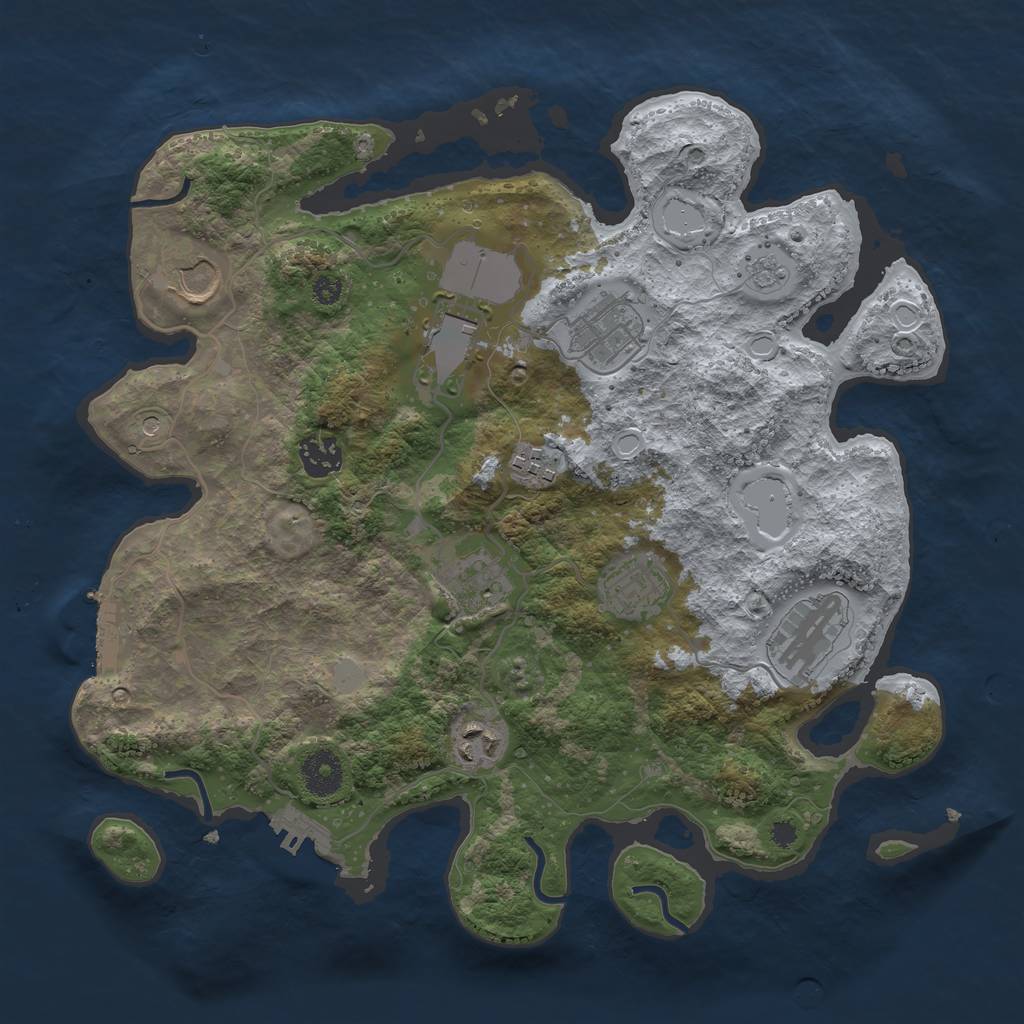 Rust Map: Procedural Map, Size: 3500, Seed: 12479, 18 Monuments