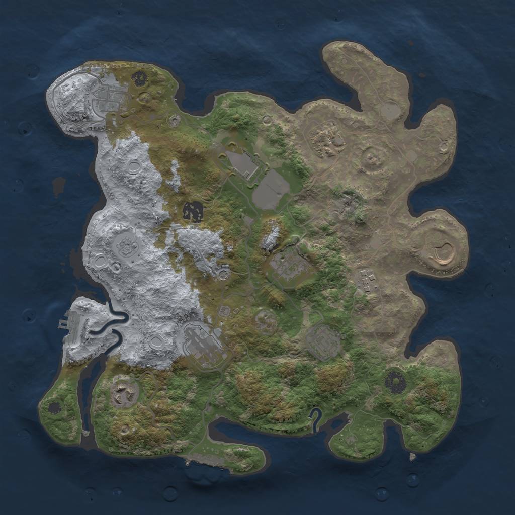Rust Map: Procedural Map, Size: 3500, Seed: 90261, 19 Monuments