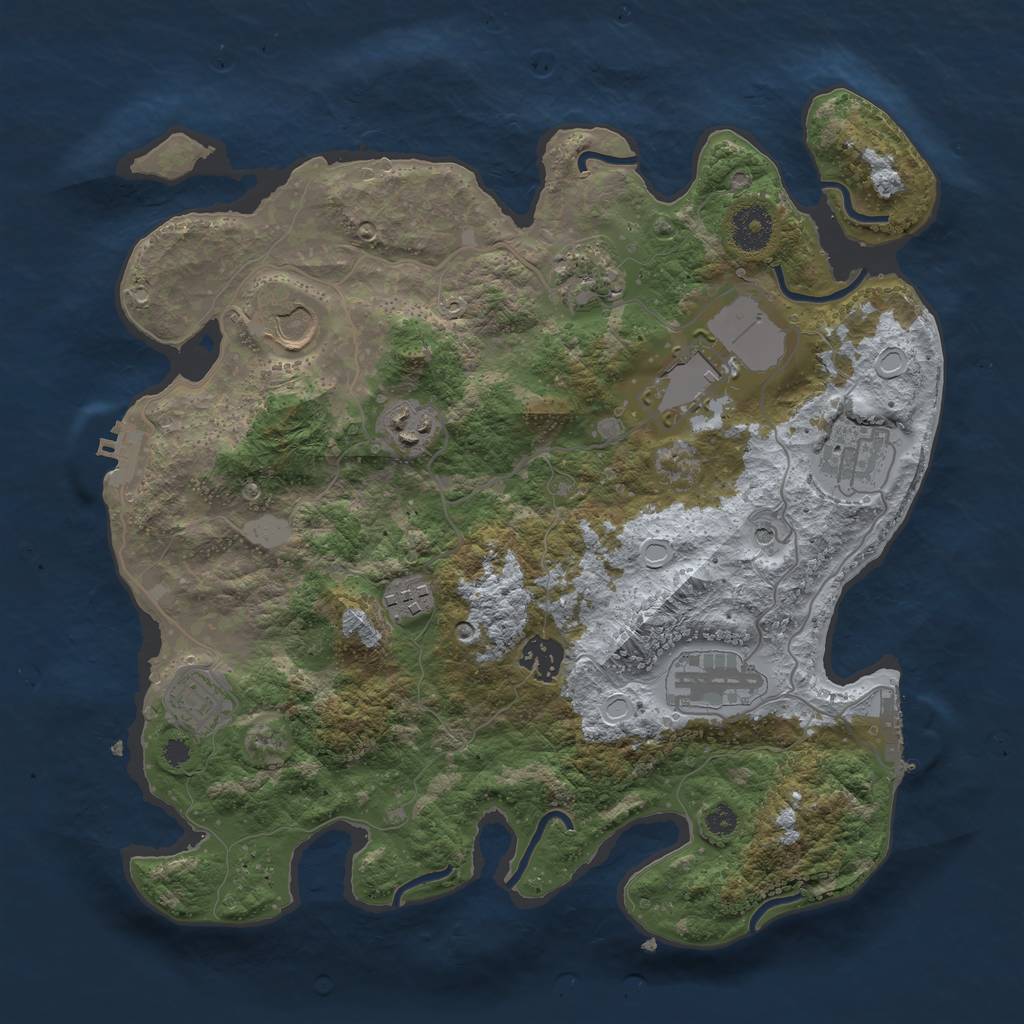 Rust Map: Procedural Map, Size: 3500, Seed: 66243740, 15 Monuments