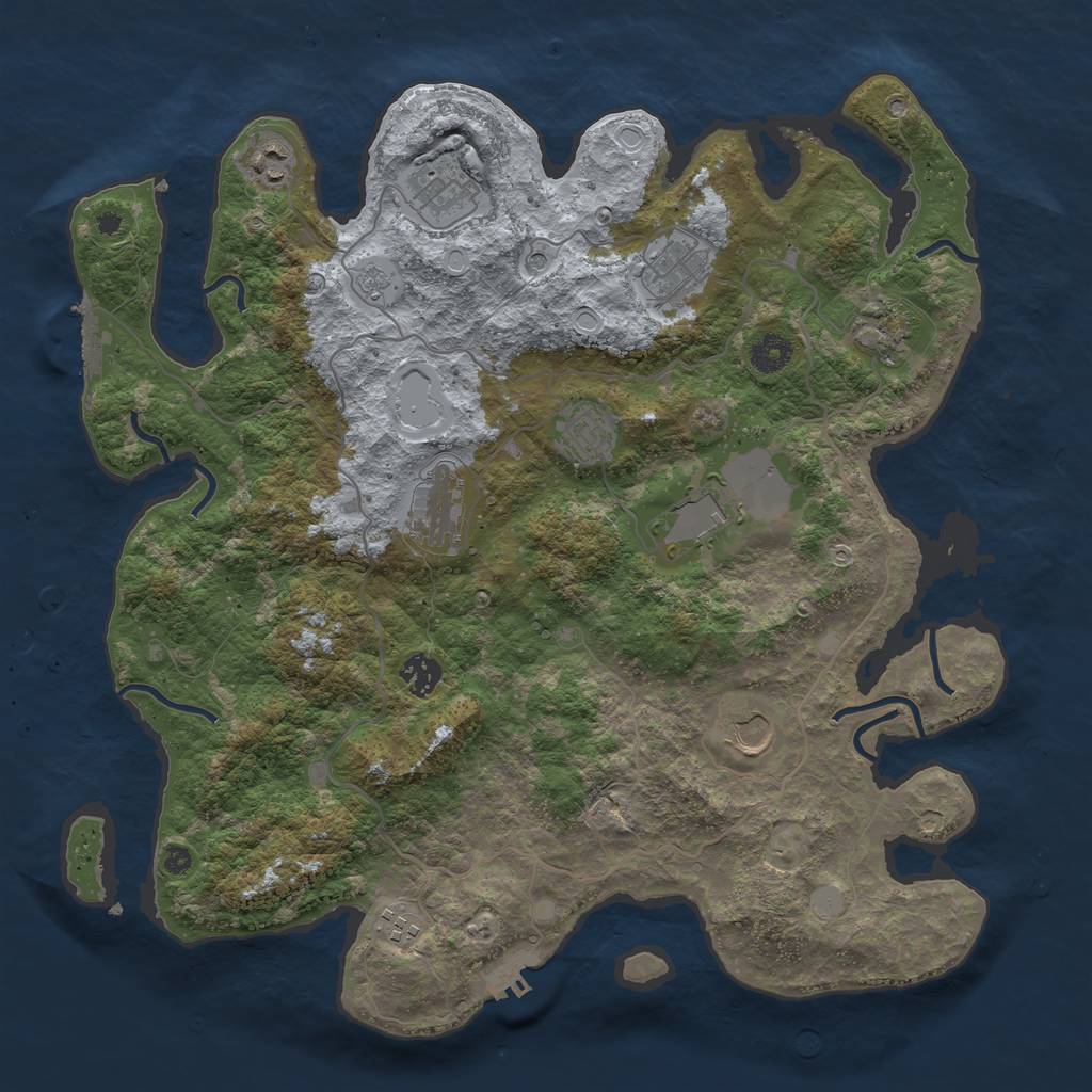 Rust Map: Procedural Map, Size: 4000, Seed: 1126090655, 19 Monuments