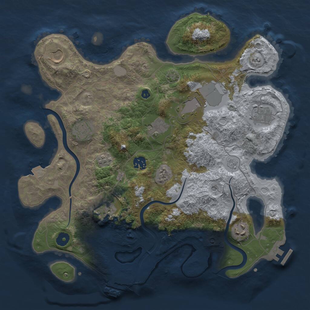 Rust Map: Procedural Map, Size: 3500, Seed: 98820722, 15 Monuments