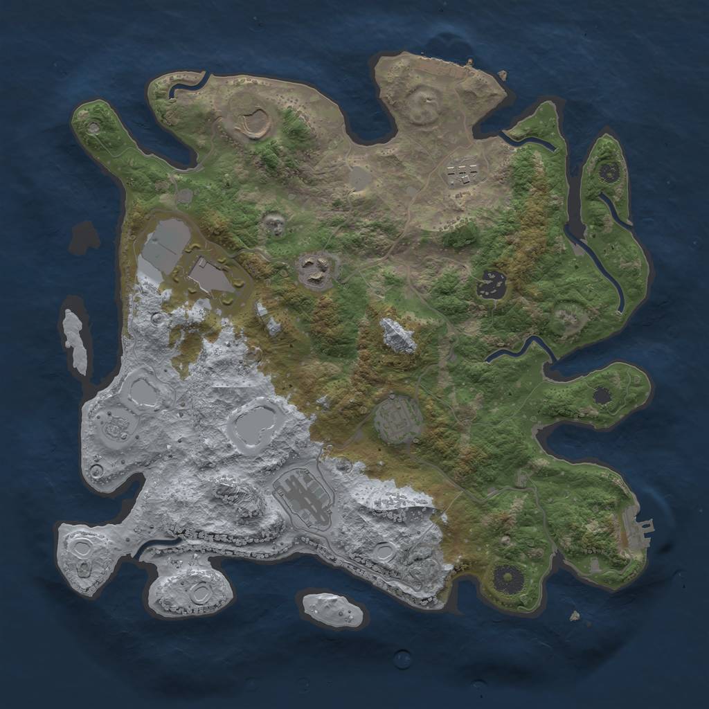 Rust Map: Procedural Map, Size: 3500, Seed: 65523383, 15 Monuments