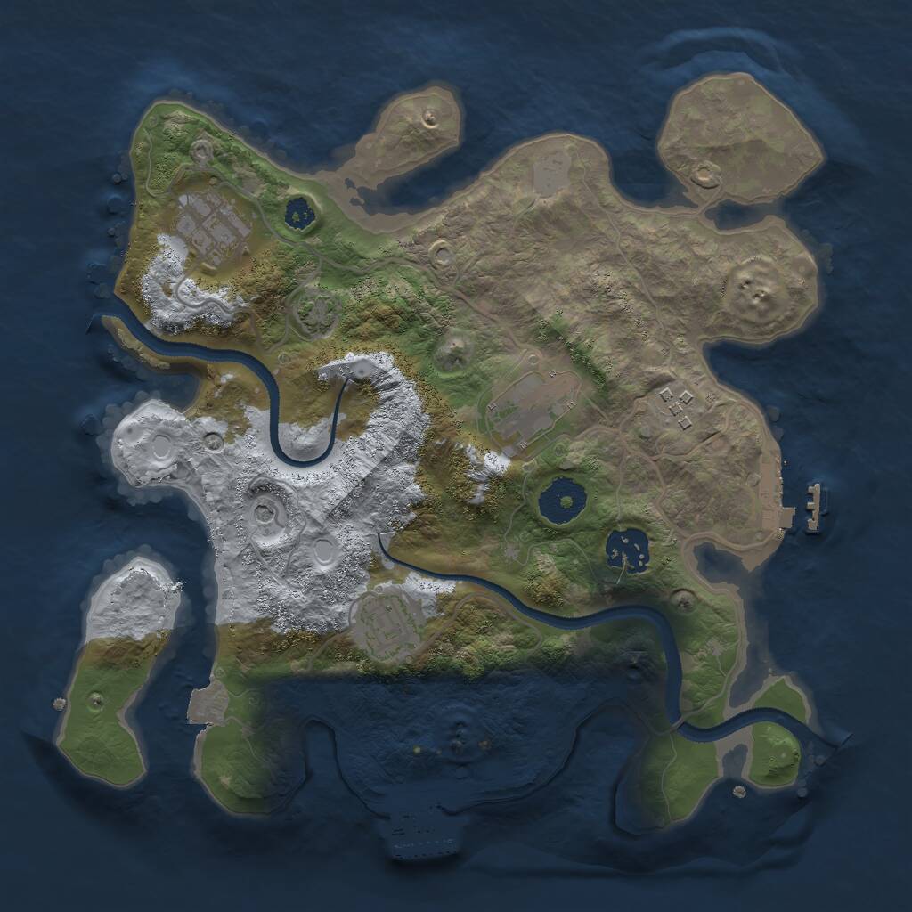 Rust Map: Procedural Map, Size: 3000, Seed: 757256566, 10 Monuments