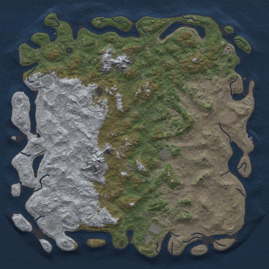 Rust Map: Procedural Map, Size: 6000, Seed: 111566774, 20 Monuments