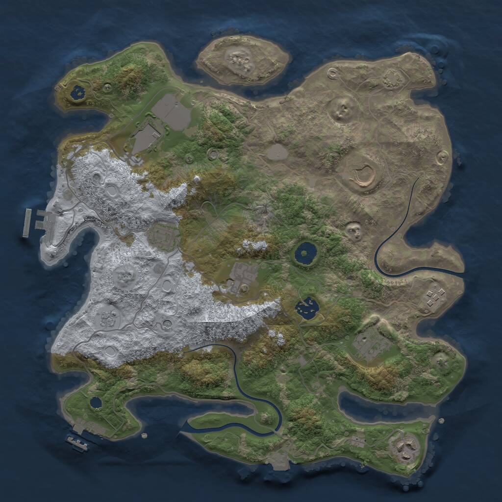 Rust Map: Procedural Map, Size: 3500, Seed: 1564403335, 14 Monuments