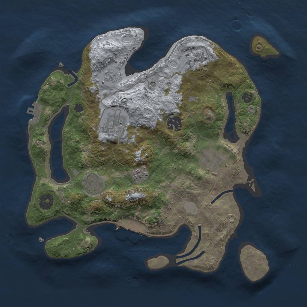 Rust Map: Procedural Map, Size: 3000, Seed: 971978724, 15 Monuments