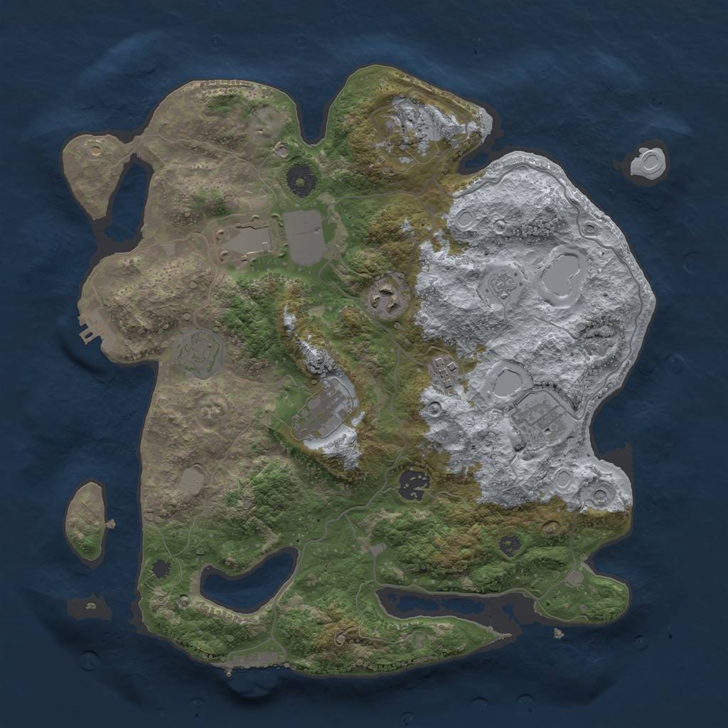 Rust Map: Procedural Map, Size: 3500, Seed: 29084331, 15 Monuments