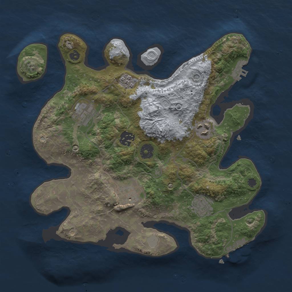 Rust Map: Procedural Map, Size: 3000, Seed: 803716979, 14 Monuments