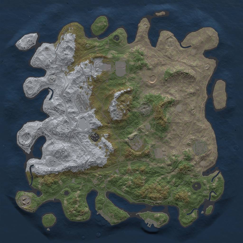 Rust Map: Procedural Map, Size: 4250, Seed: 123033141, 18 Monuments