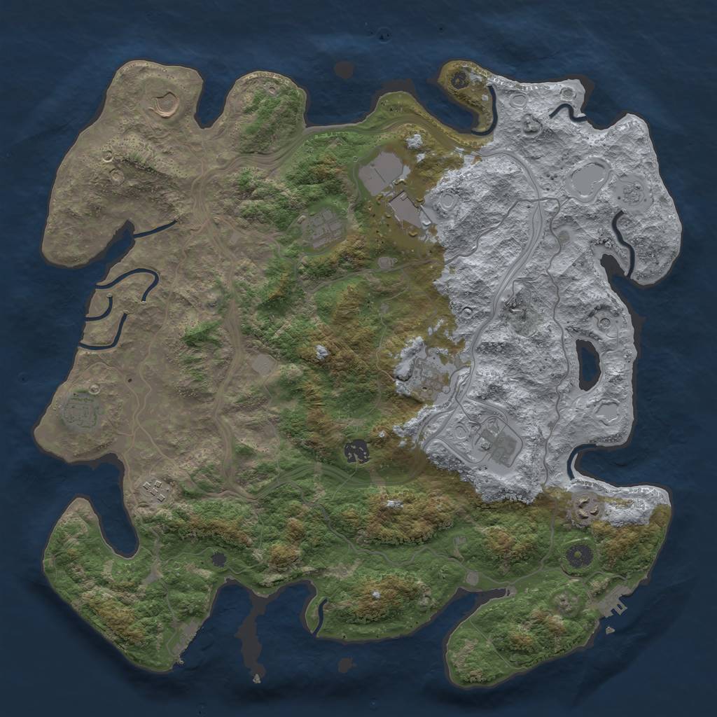 Rust Map: Procedural Map, Size: 4250, Seed: 17951368, 18 Monuments