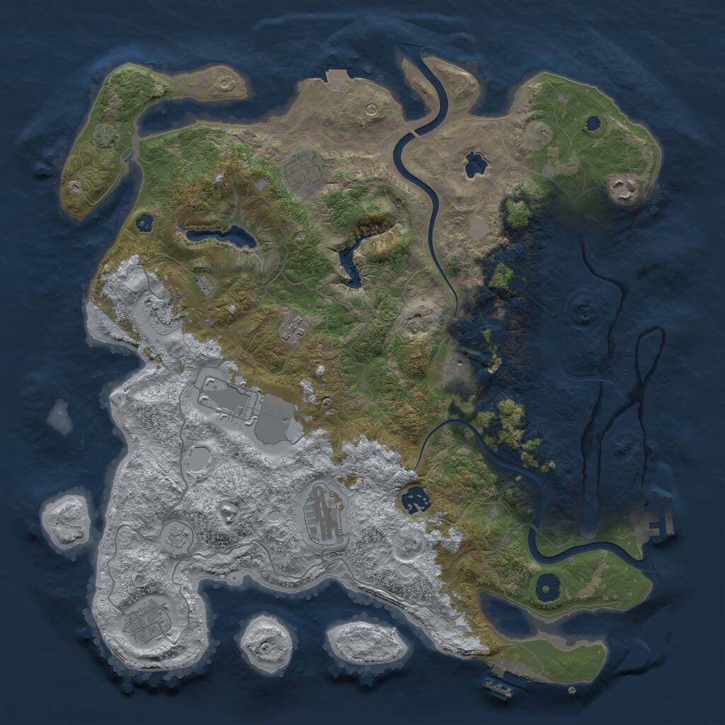 Rust Map: Procedural Map, Size: 4000, Seed: 22325505, 15 Monuments