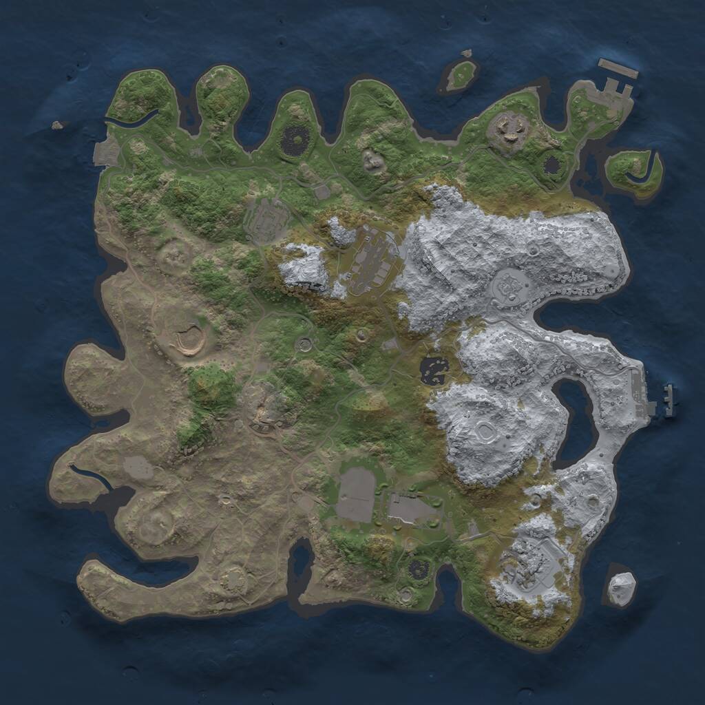 Rust Map: Procedural Map, Size: 3500, Seed: 134279, 13 Monuments