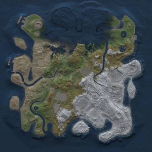 Thumbnail Rust Map: Procedural Map, Size: 3500, Seed: 1576988090, 14 Monuments
