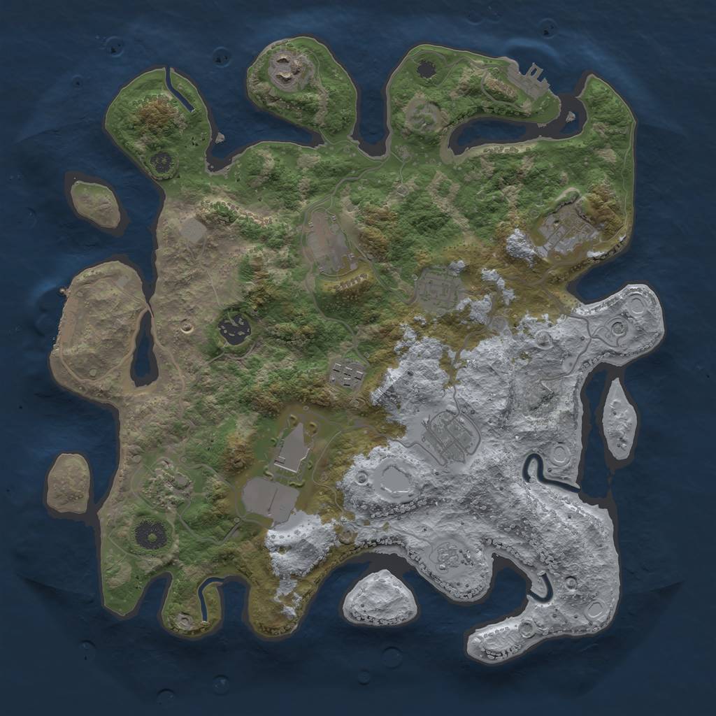 Rust Map: Procedural Map, Size: 3500, Seed: 1576988090, 16 Monuments