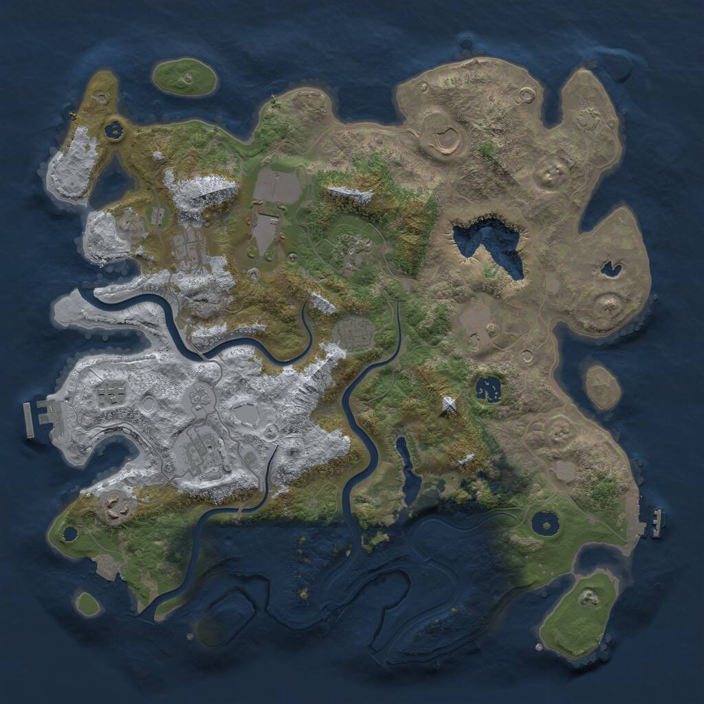 Rust Map: Procedural Map, Size: 4000, Seed: 244151494, 16 Monuments