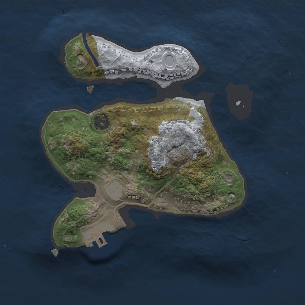 Rust Map: Procedural Map, Size: 2000, Seed: 518719662, 6 Monuments