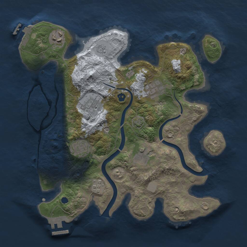 Rust Map: Procedural Map, Size: 3000, Seed: 1703598301, 12 Monuments