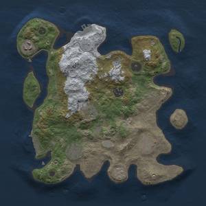 Thumbnail Rust Map: Procedural Map, Size: 3000, Seed: 1703598301, 15 Monuments