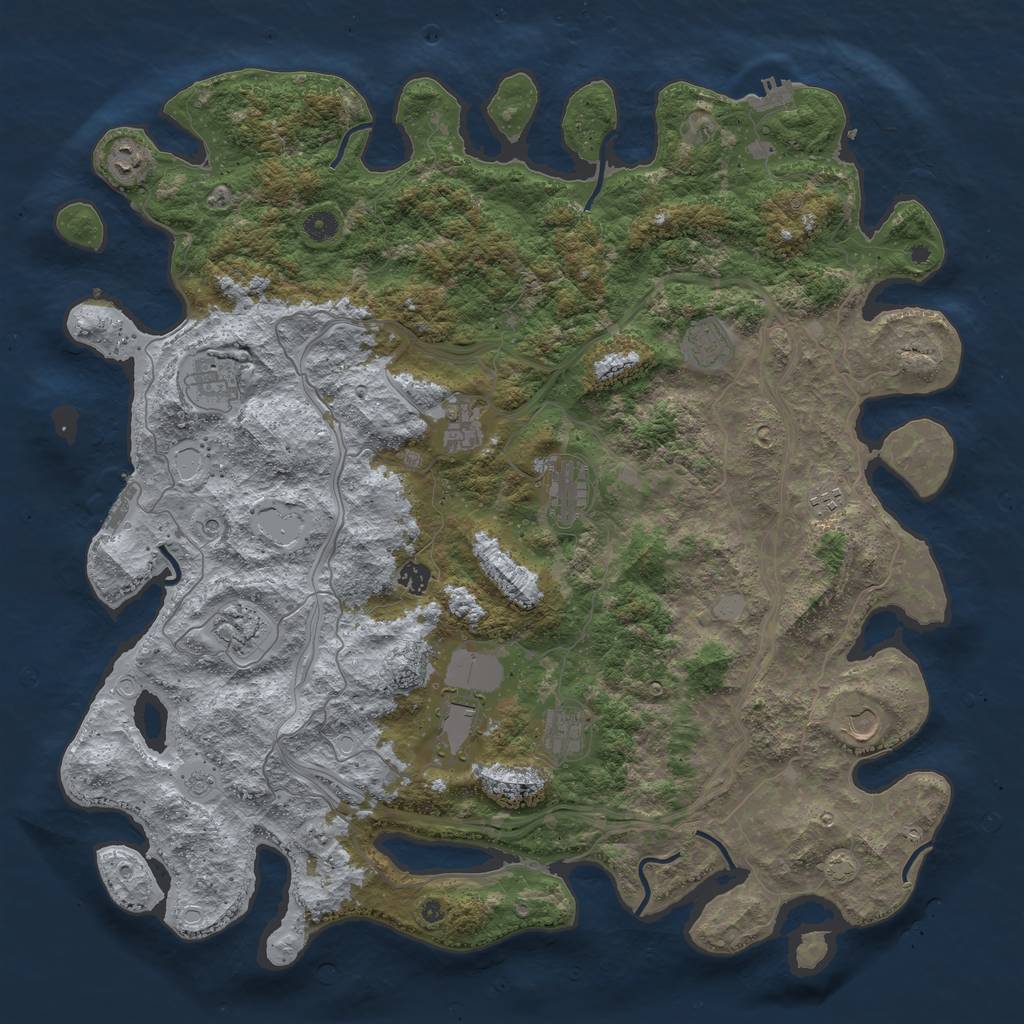Rust Map: Procedural Map, Size: 4800, Seed: 1755347231, 19 Monuments