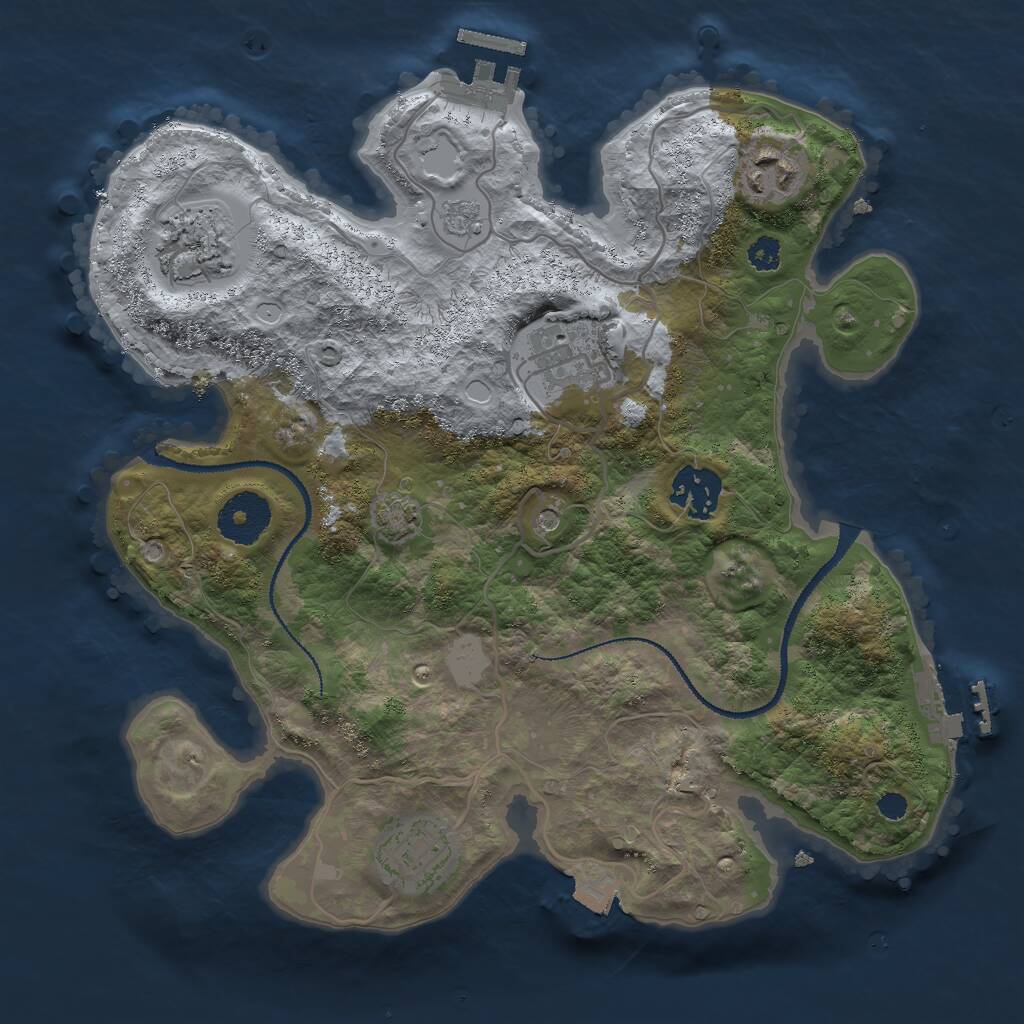 Rust Map: Procedural Map, Size: 3000, Seed: 1623284, 11 Monuments