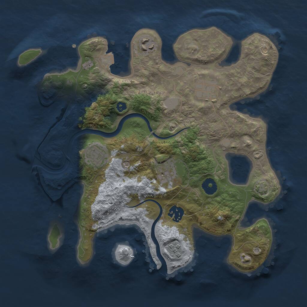 Rust Map: Procedural Map, Size: 3000, Seed: 86529549, 9 Monuments