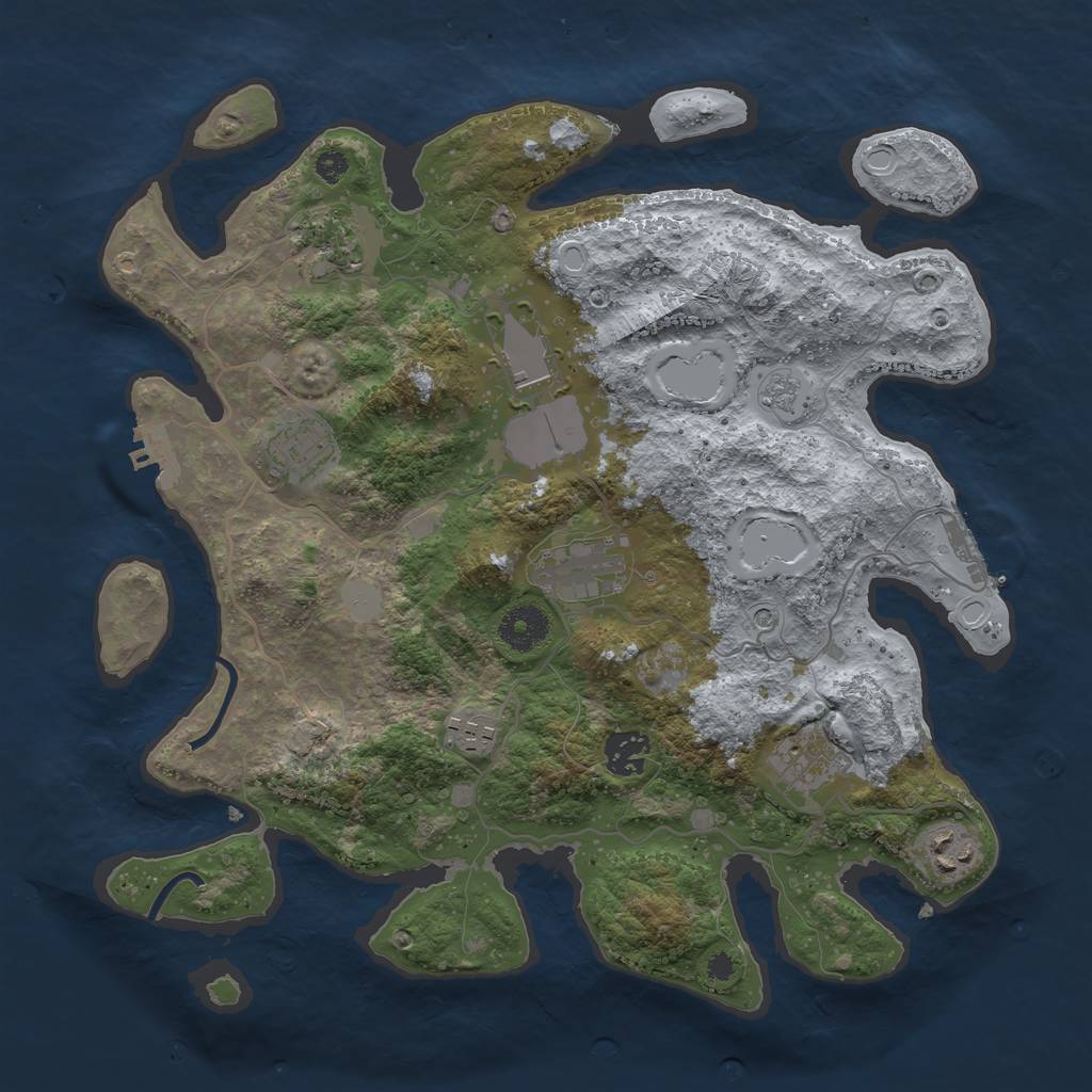 Rust Map: Procedural Map, Size: 3500, Seed: 17811026, 17 Monuments