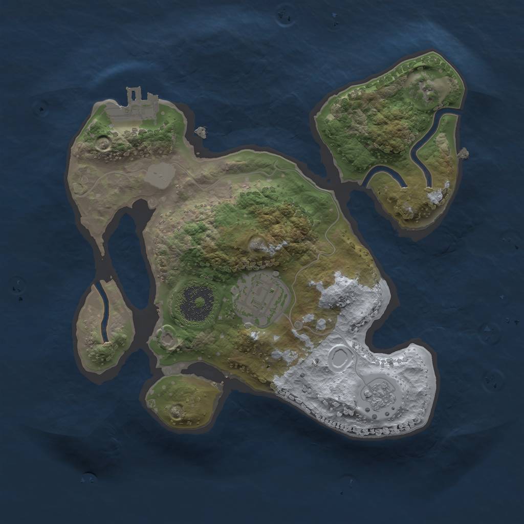 Rust Map: Procedural Map, Size: 2200, Seed: 418273940, 8 Monuments