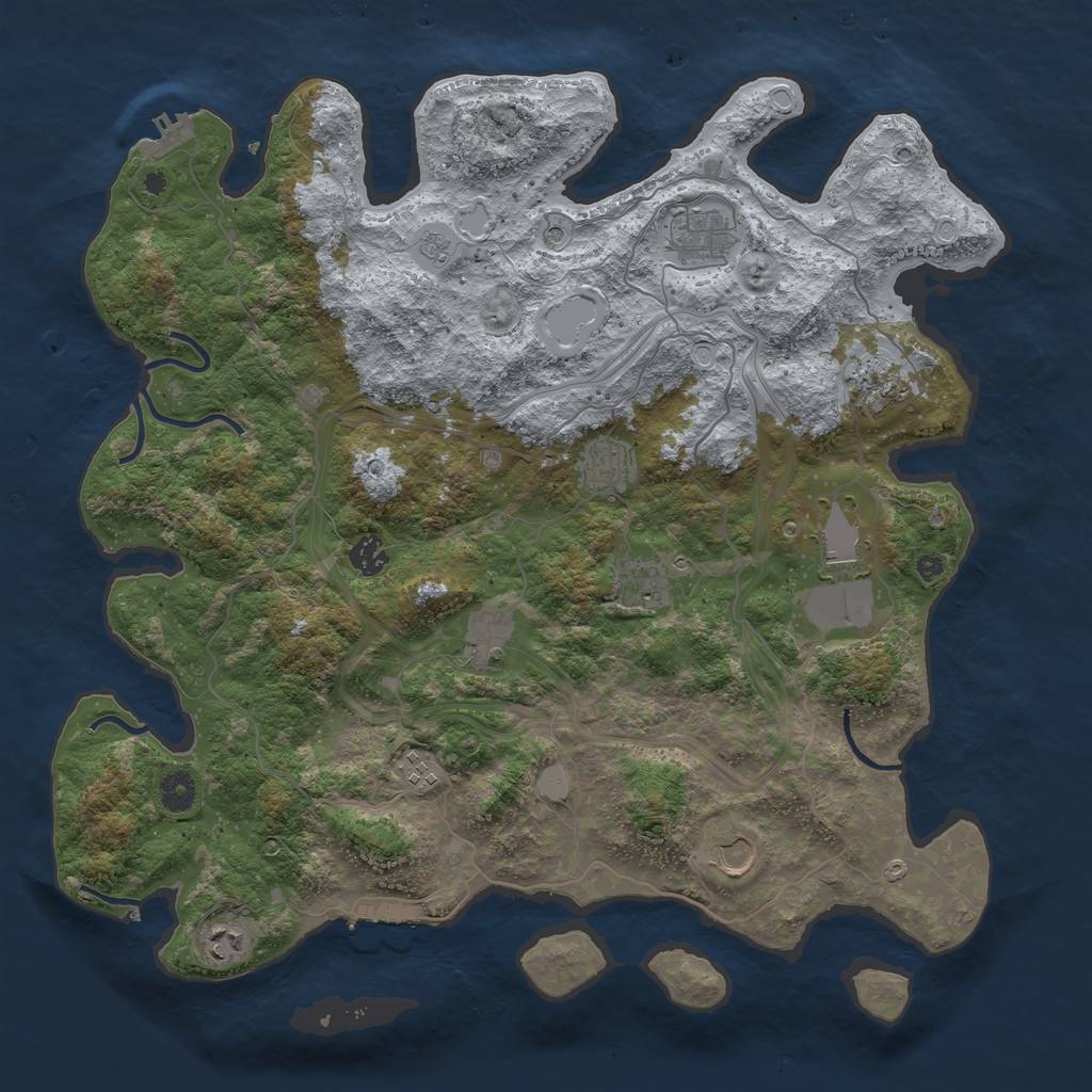 Rust Map: Procedural Map, Size: 4250, Seed: 32370, 19 Monuments