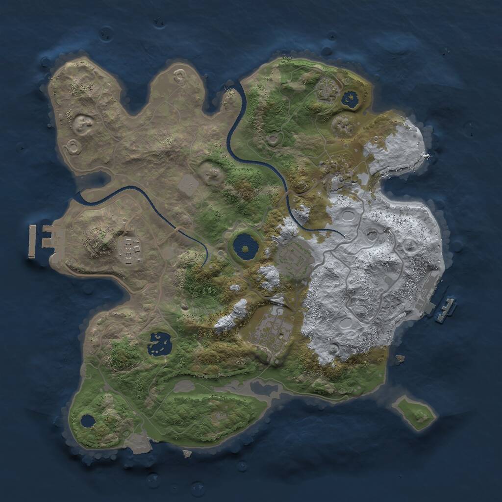 Rust Map: Procedural Map, Size: 3000, Seed: 46548111, 10 Monuments