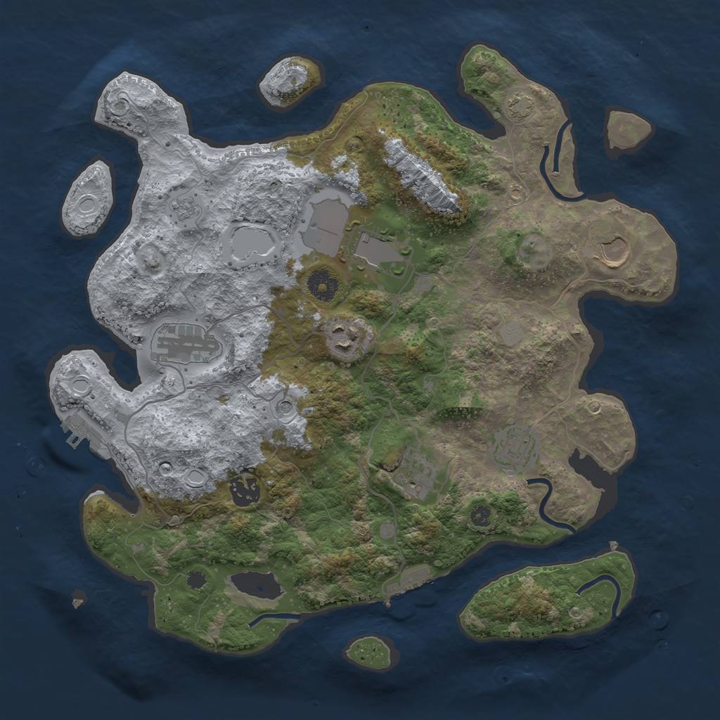 Rust Map: Procedural Map, Size: 3500, Seed: 91417353, 15 Monuments